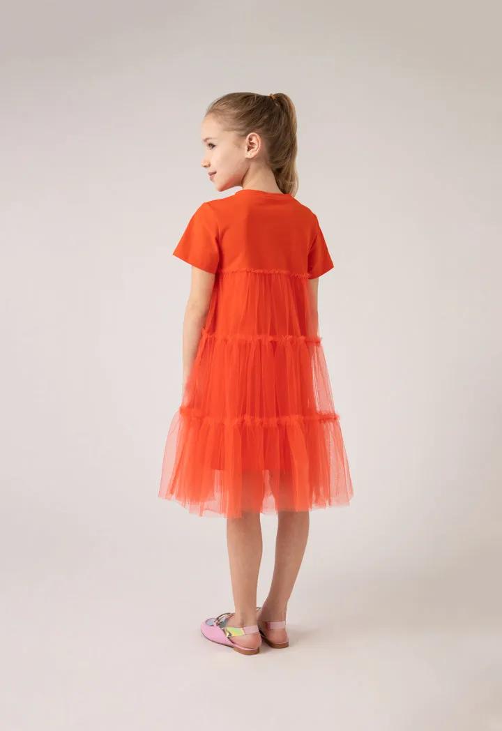 Dress with Tulle Overlay