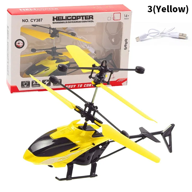 Suspension RC Helicopter: Drop-resistant Induction Aircraft