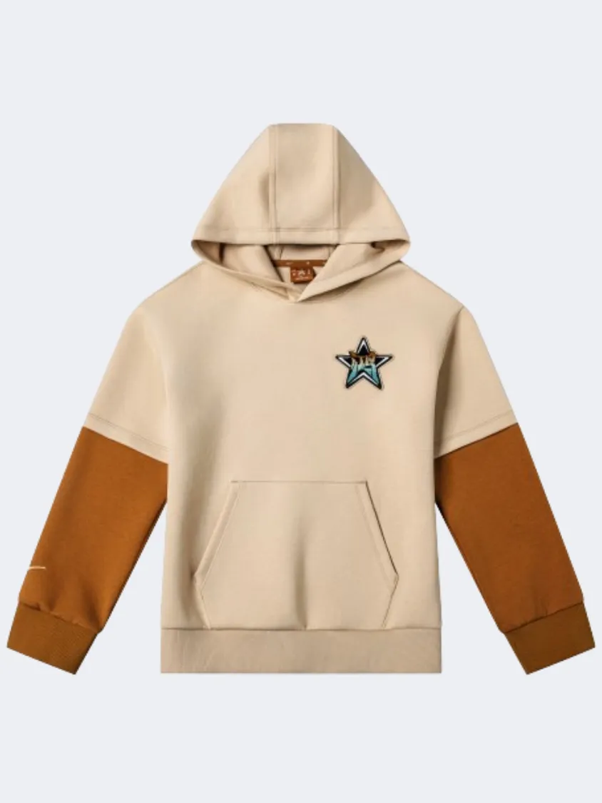 Erke Kids-Boys Training Hoody Light Brown