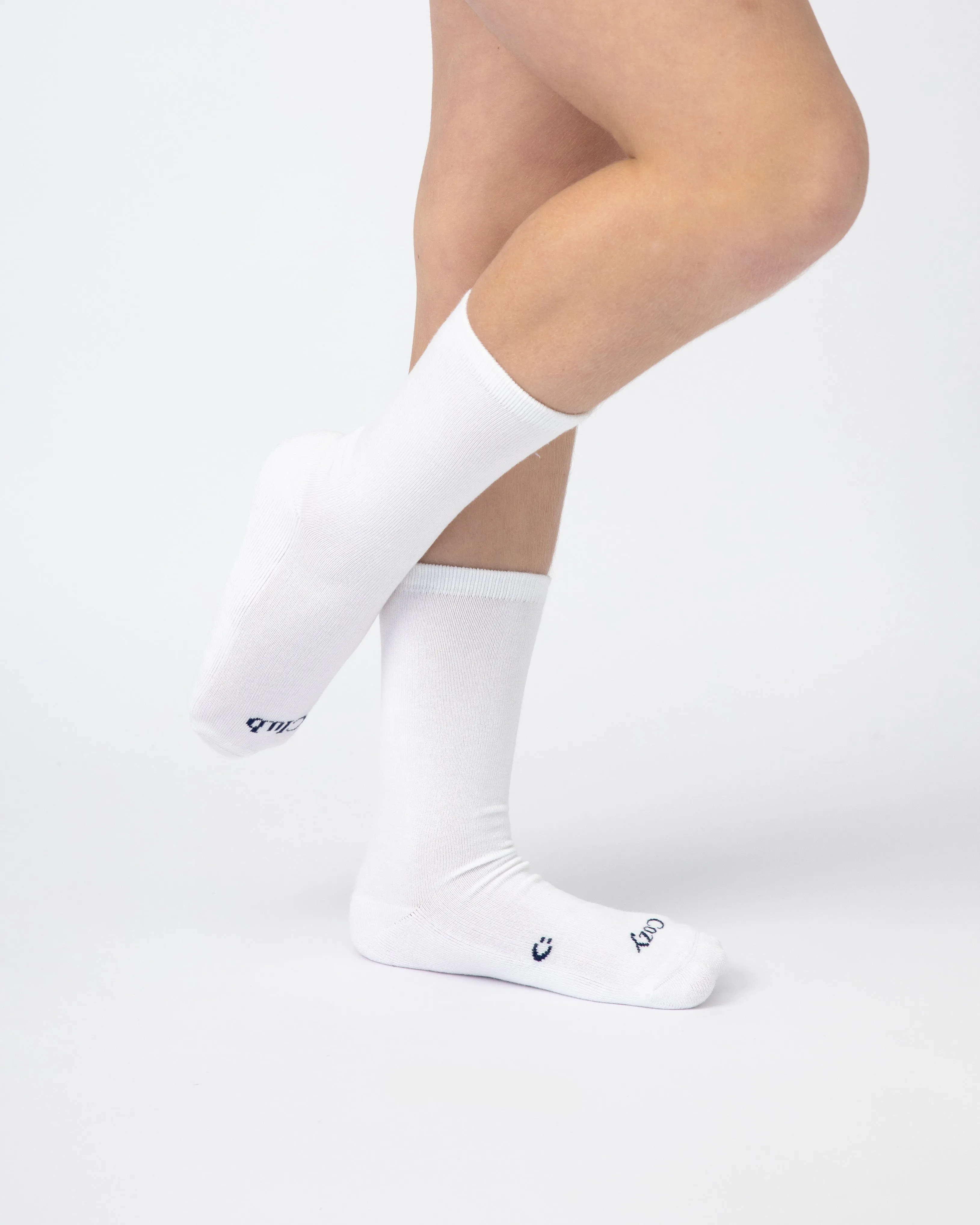 Everyday Crew Seamless Feel Socks 4 Pack (Kids) - White