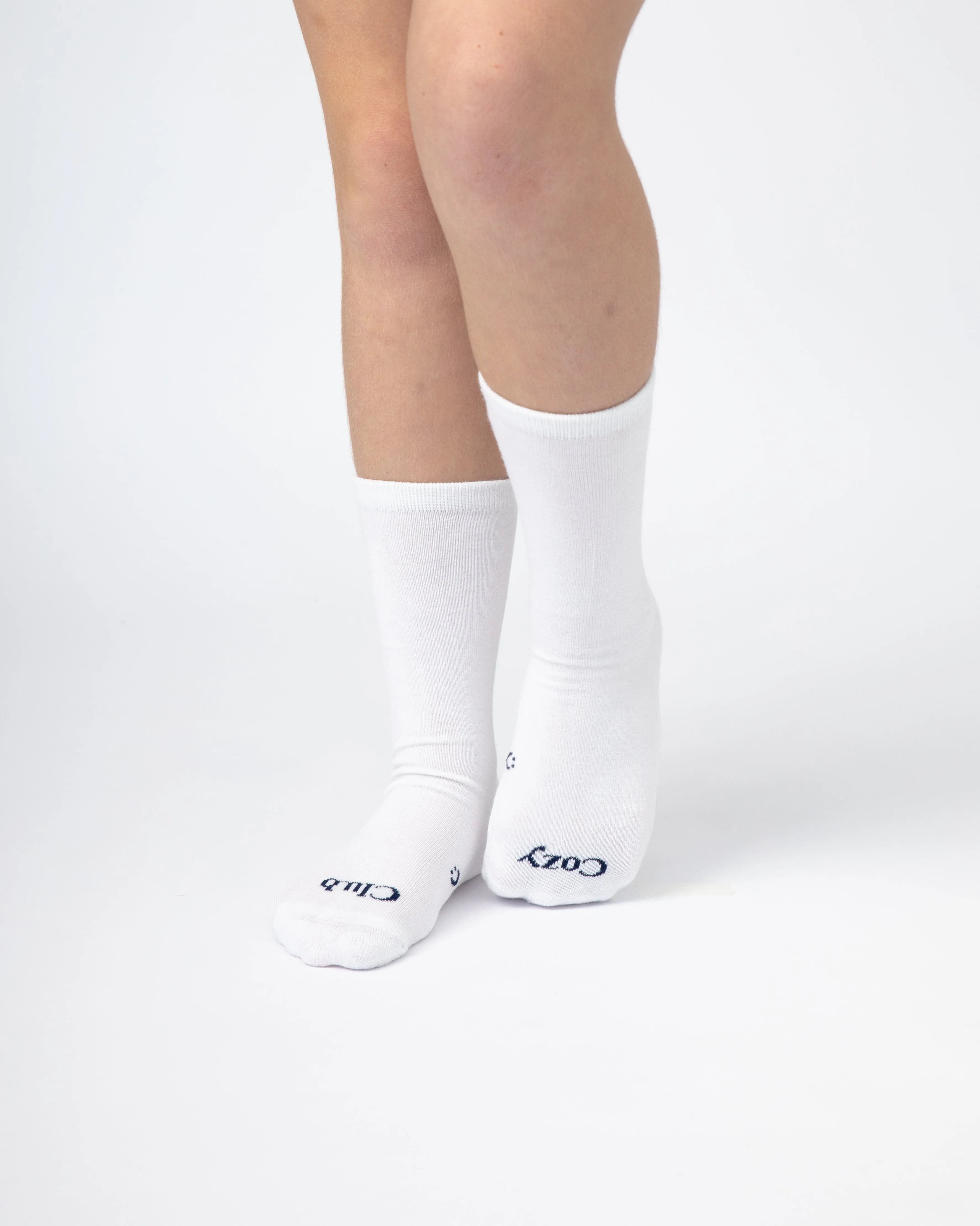 Everyday Crew Seamless Feel Socks 4 Pack (Kids) - White