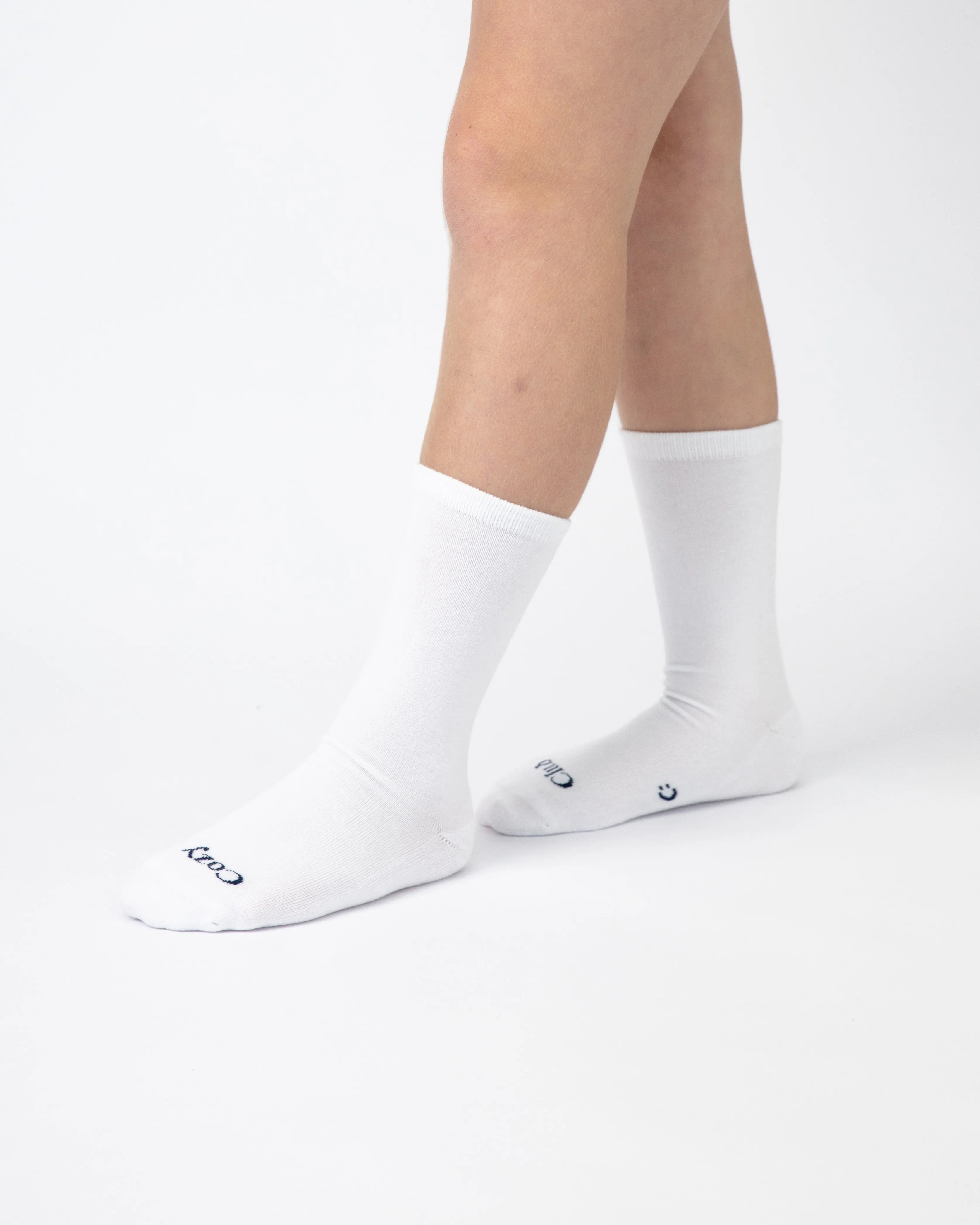 Everyday Crew Seamless Feel Socks 4 Pack (Kids) - White