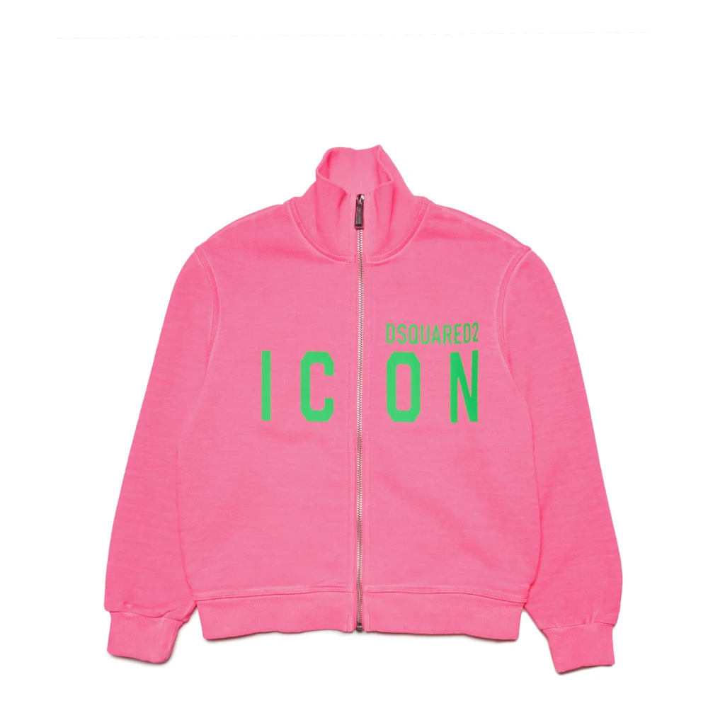 Felpa con zip e stampa Icona neon