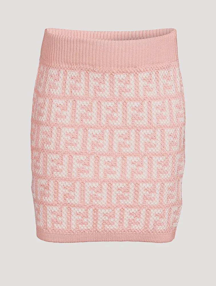 FENDI Kids Cotton Knitted Skirt