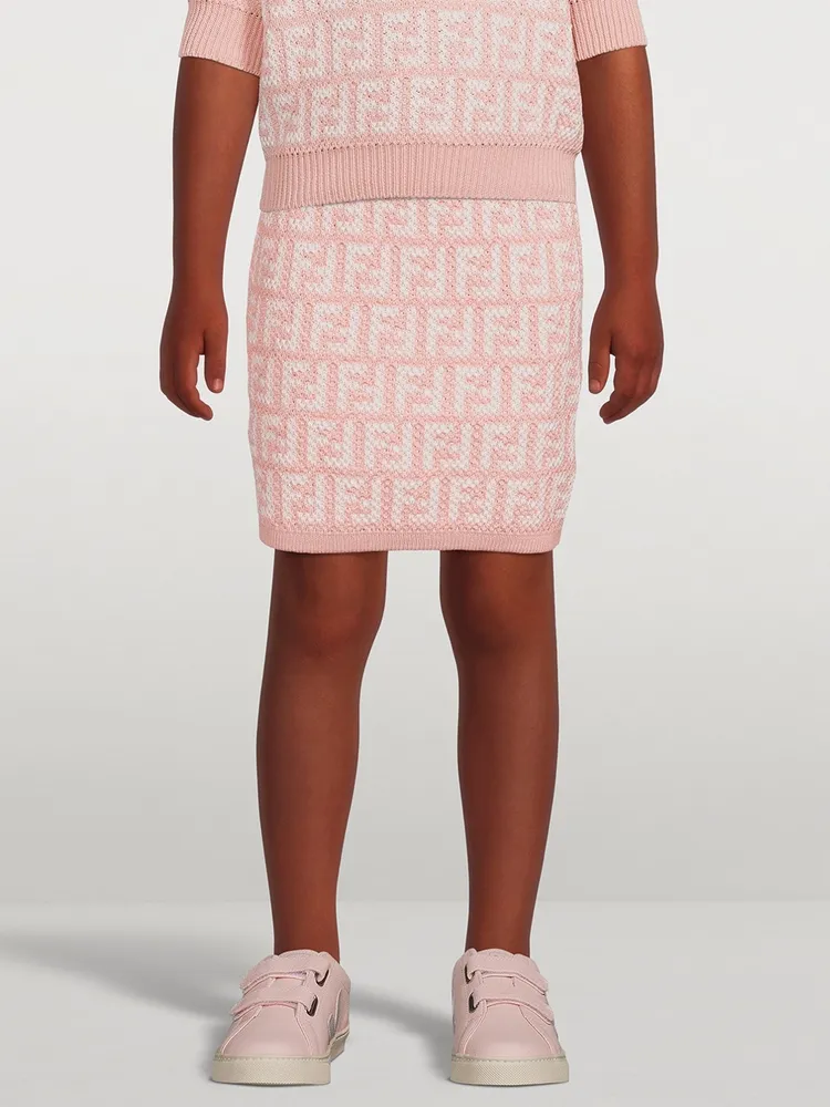 FENDI Kids Cotton Knitted Skirt