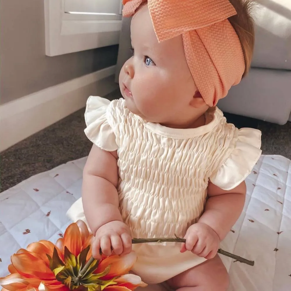 Adorable Baby Headband with Bow in Flamingo Print