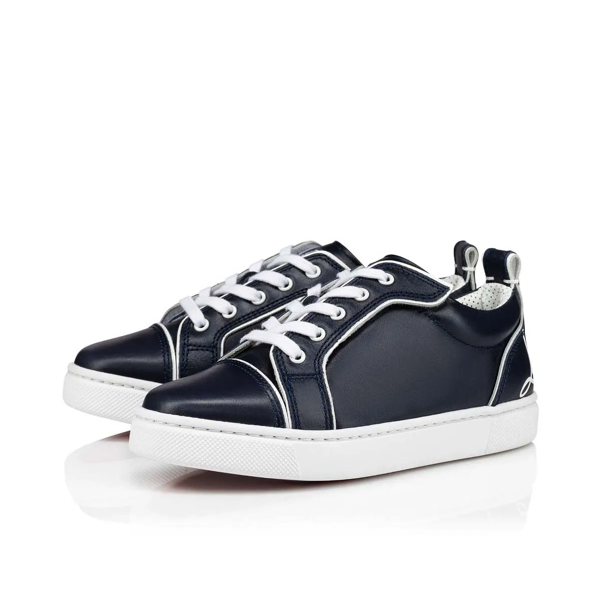 Funnyto Low-top sneakers - Calf leather - Navy - Kids