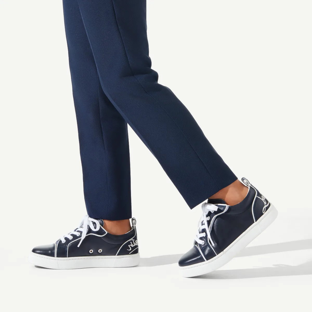 Funnyto Low-top sneakers - Calf leather - Navy - Kids