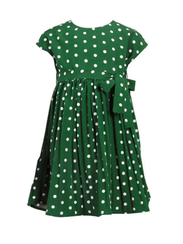 Cute Girls Sleeveless Dotted Dress