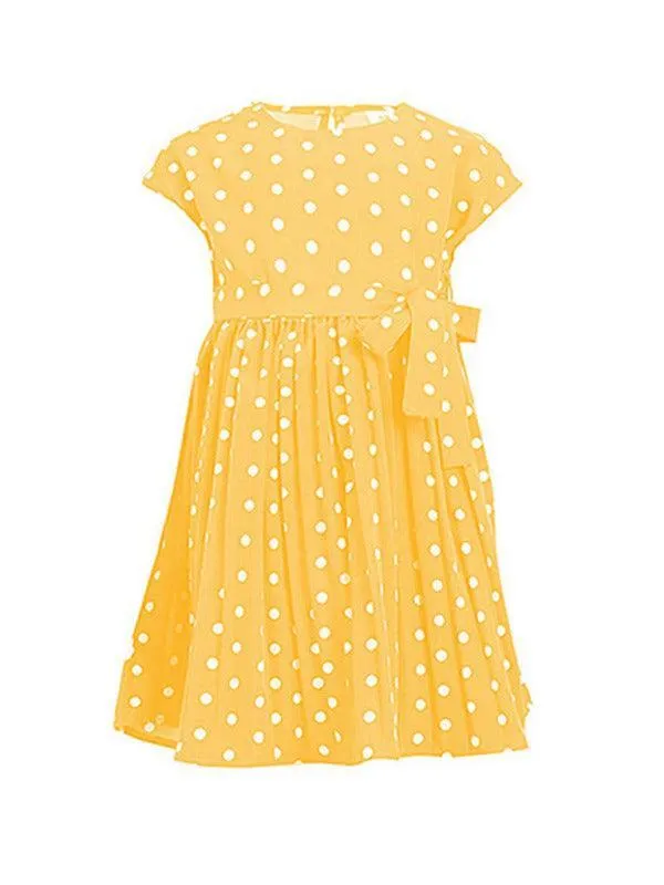 Cute Girls Sleeveless Dotted Dress