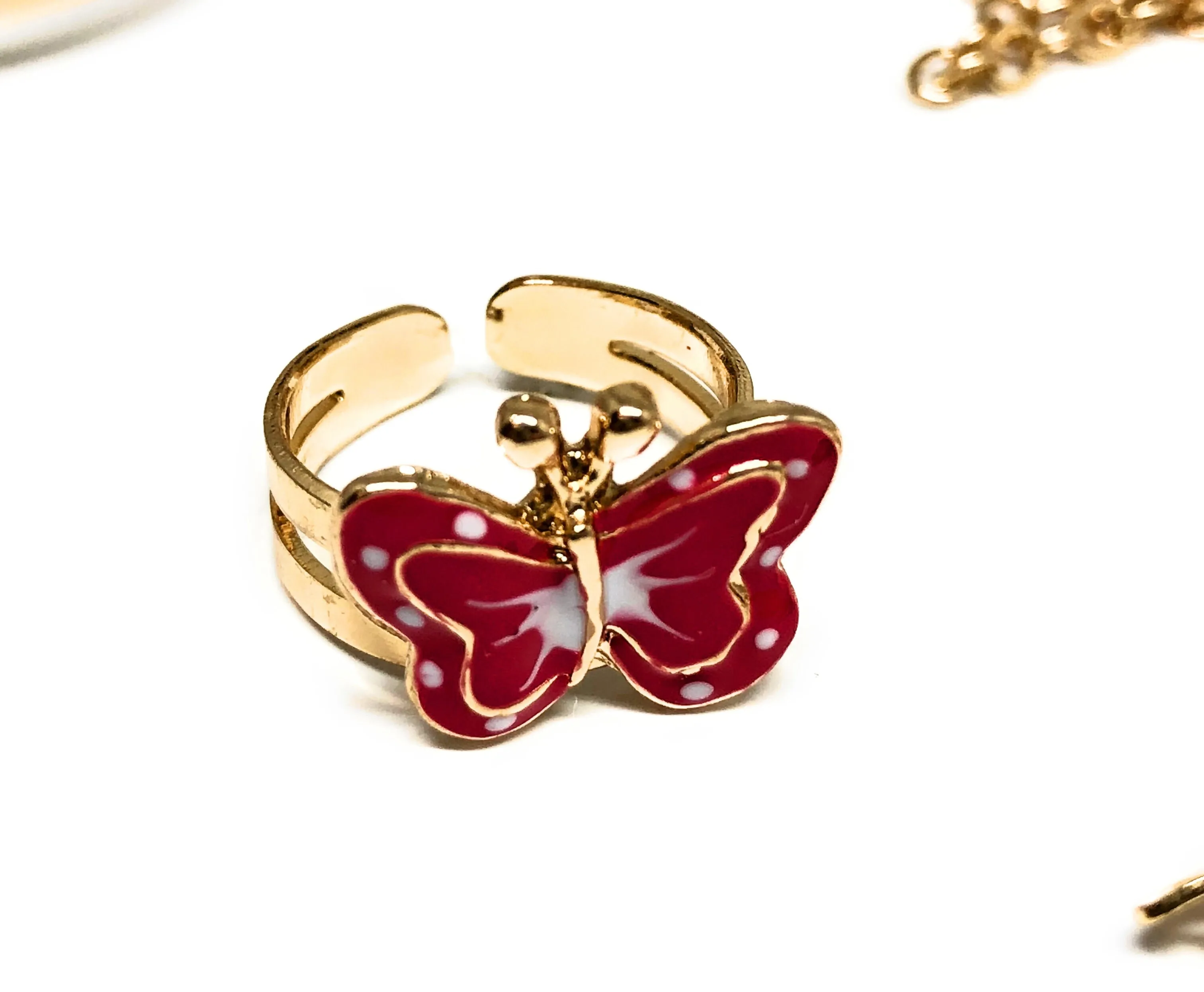 Exquisite Gold Plated Butterfly Jewelry Set for Kids