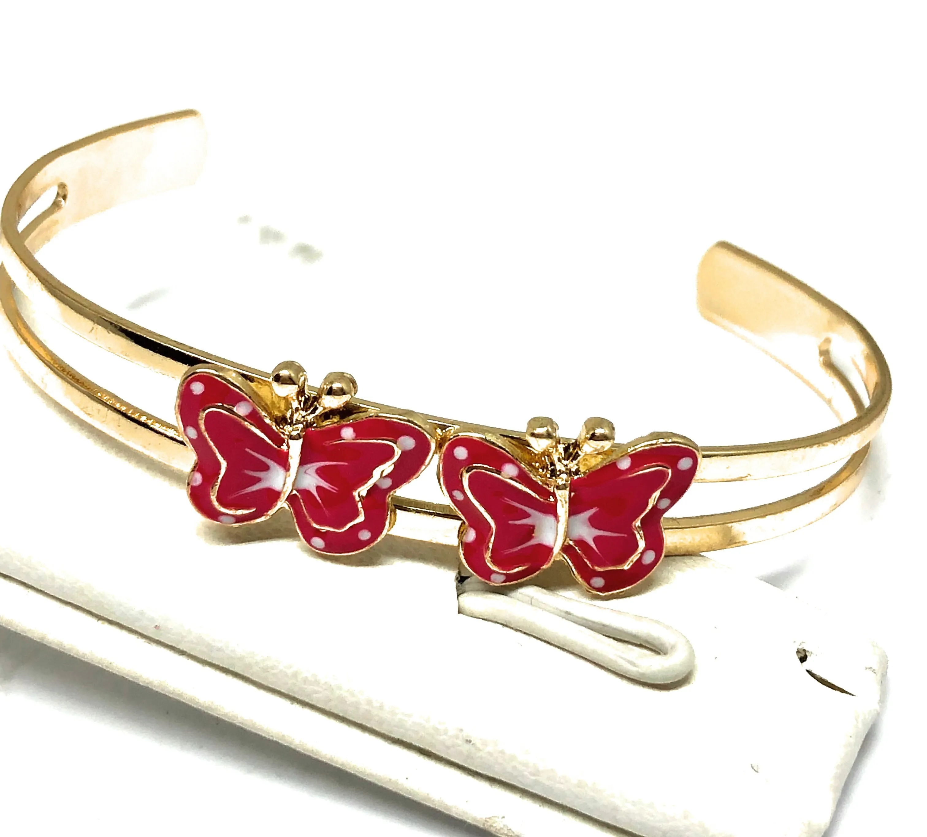 Exquisite Gold Plated Butterfly Jewelry Set for Kids