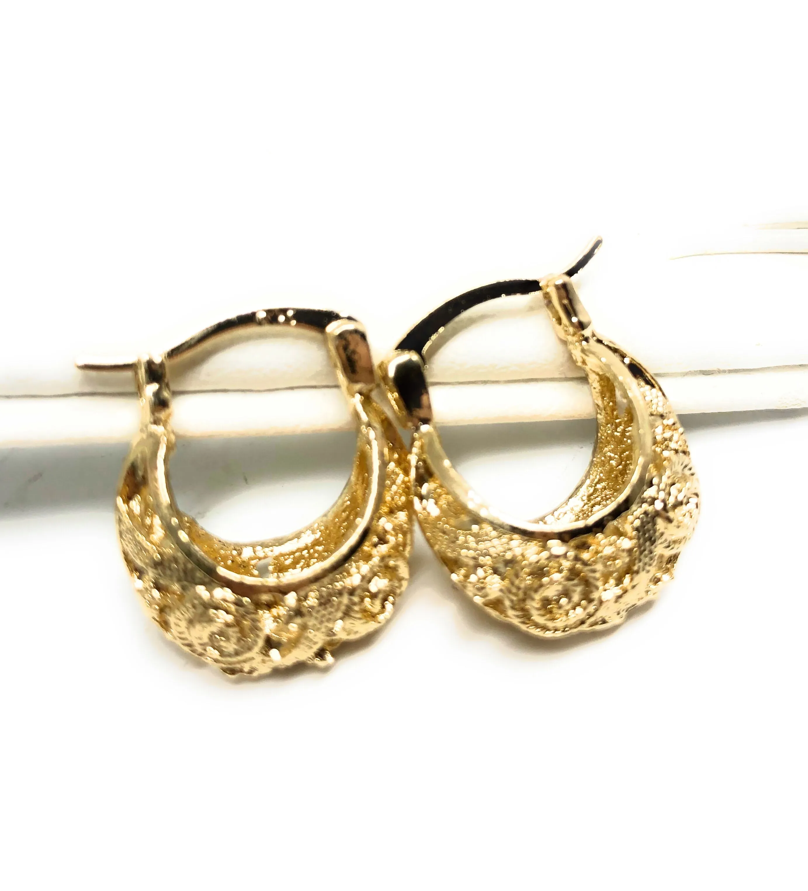 Gold Plated Kids Basket Earrings