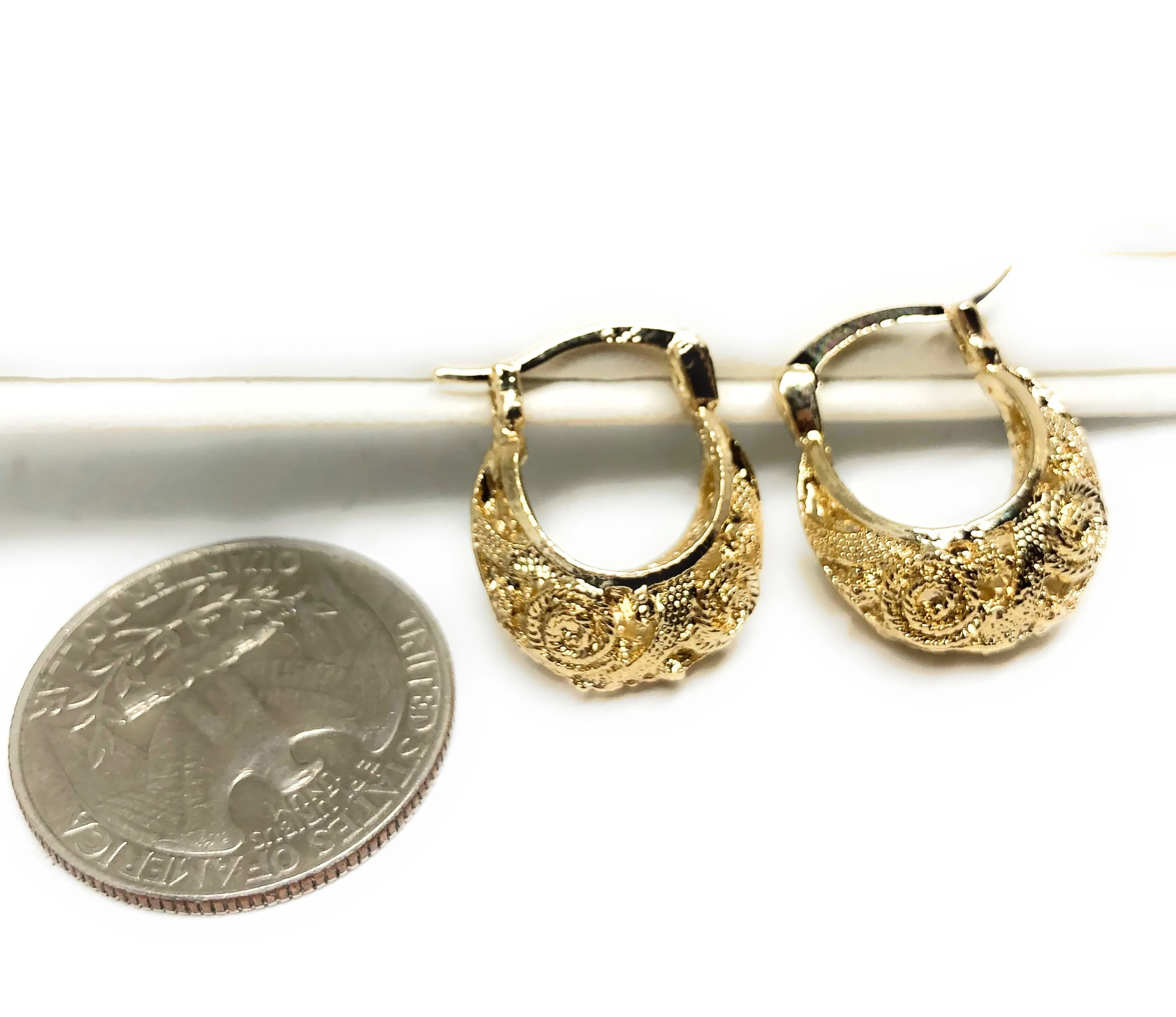 Gold Plated Kids Basket Earrings