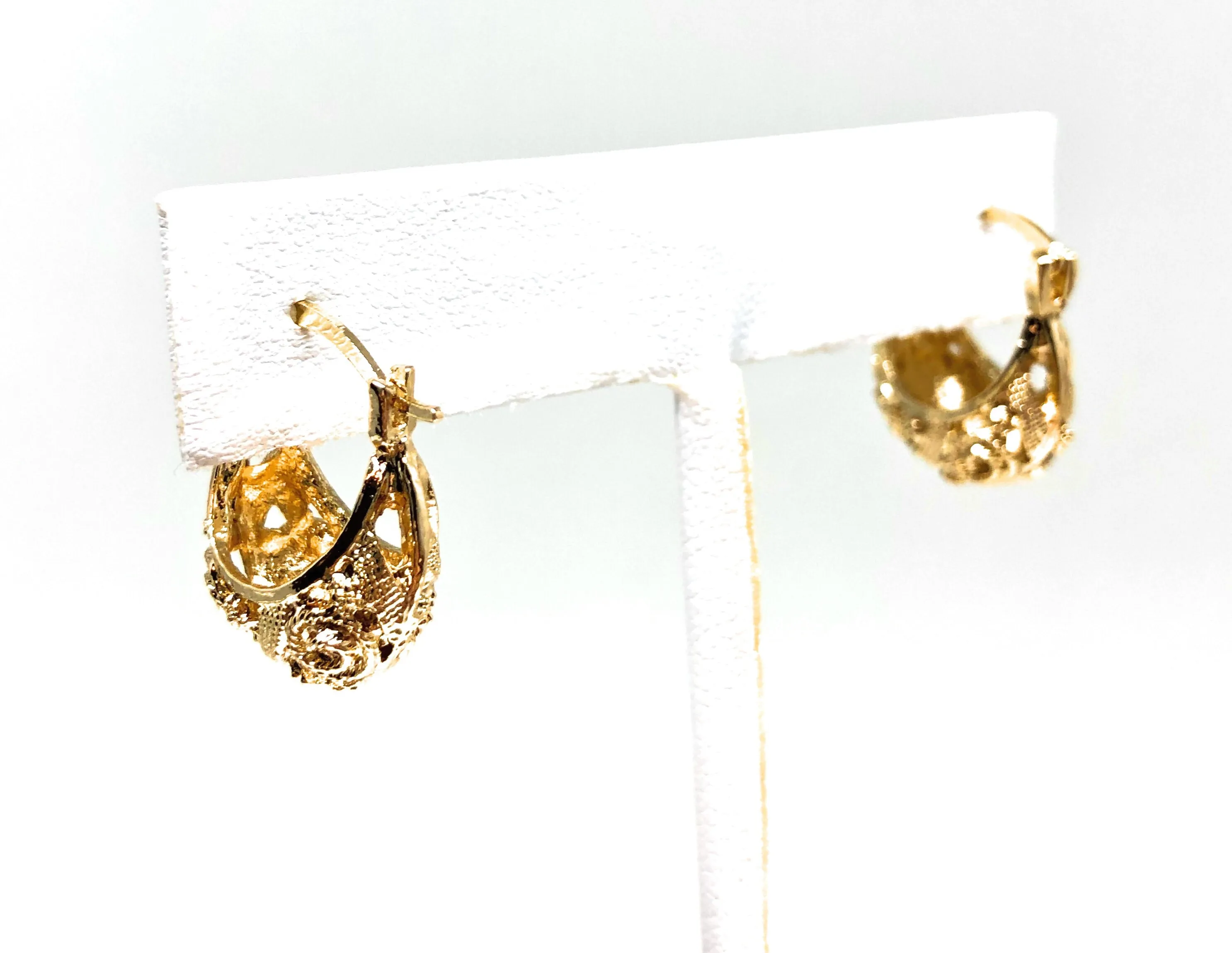 Gold Plated Kids Basket Earrings