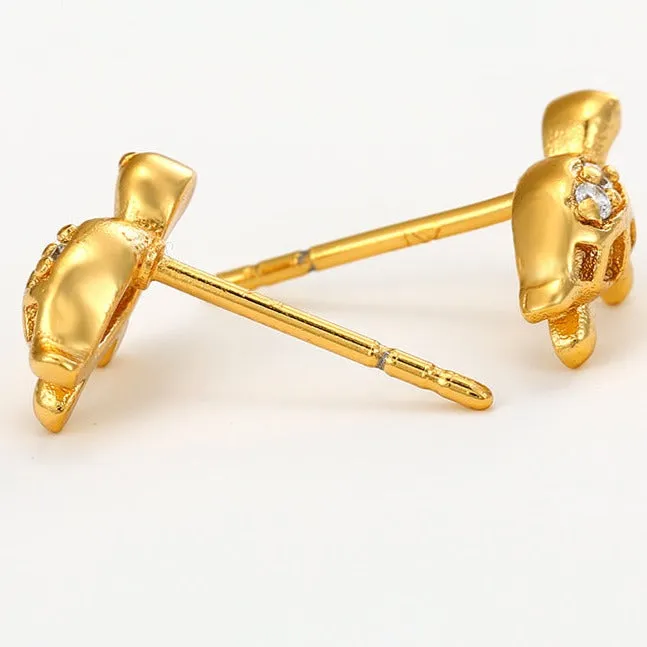 Gold Plated Sea Turtle Stud Earrings