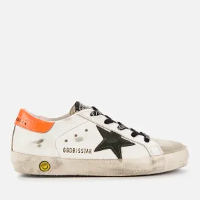 Golden Goose Kids' Superstar Trainers - White/Army Green/Orange - UK 10 Kids | Coggles