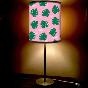 Green Monstera Hipster Pink Table Lamps for Kids