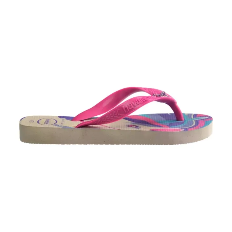 Beige Pink Unicorn Kids Havaianas Fantasy FC Flip Flops for Girls