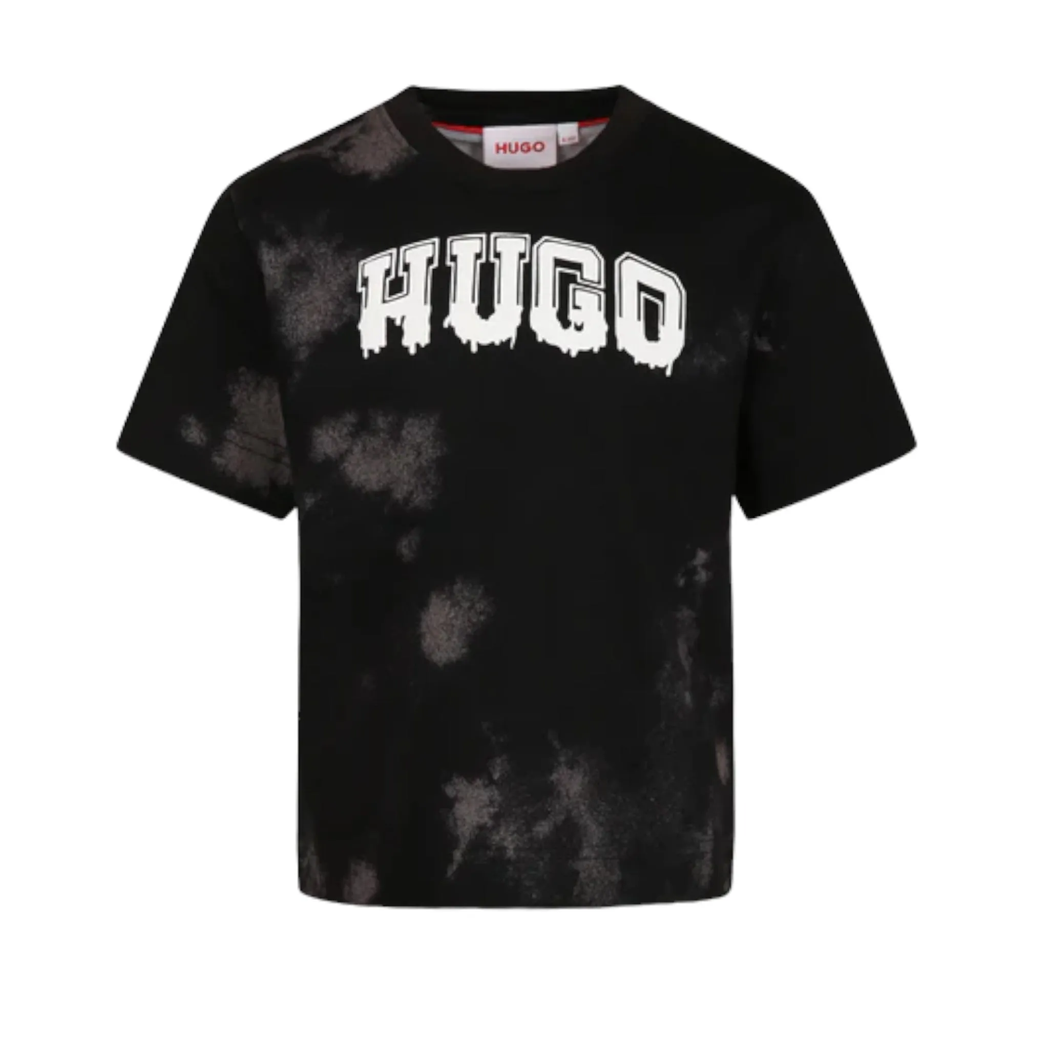 HUGO by Hugo Boss Kids Dripping Logo Tie-Dye T-Shirt