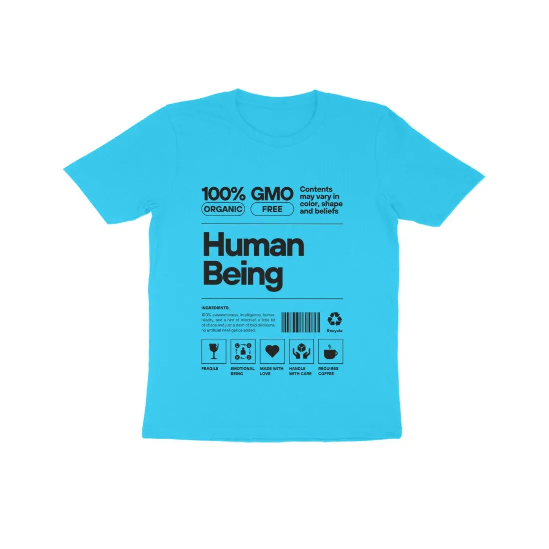 Human Being Typography Print Cotton T-Shirt Kids