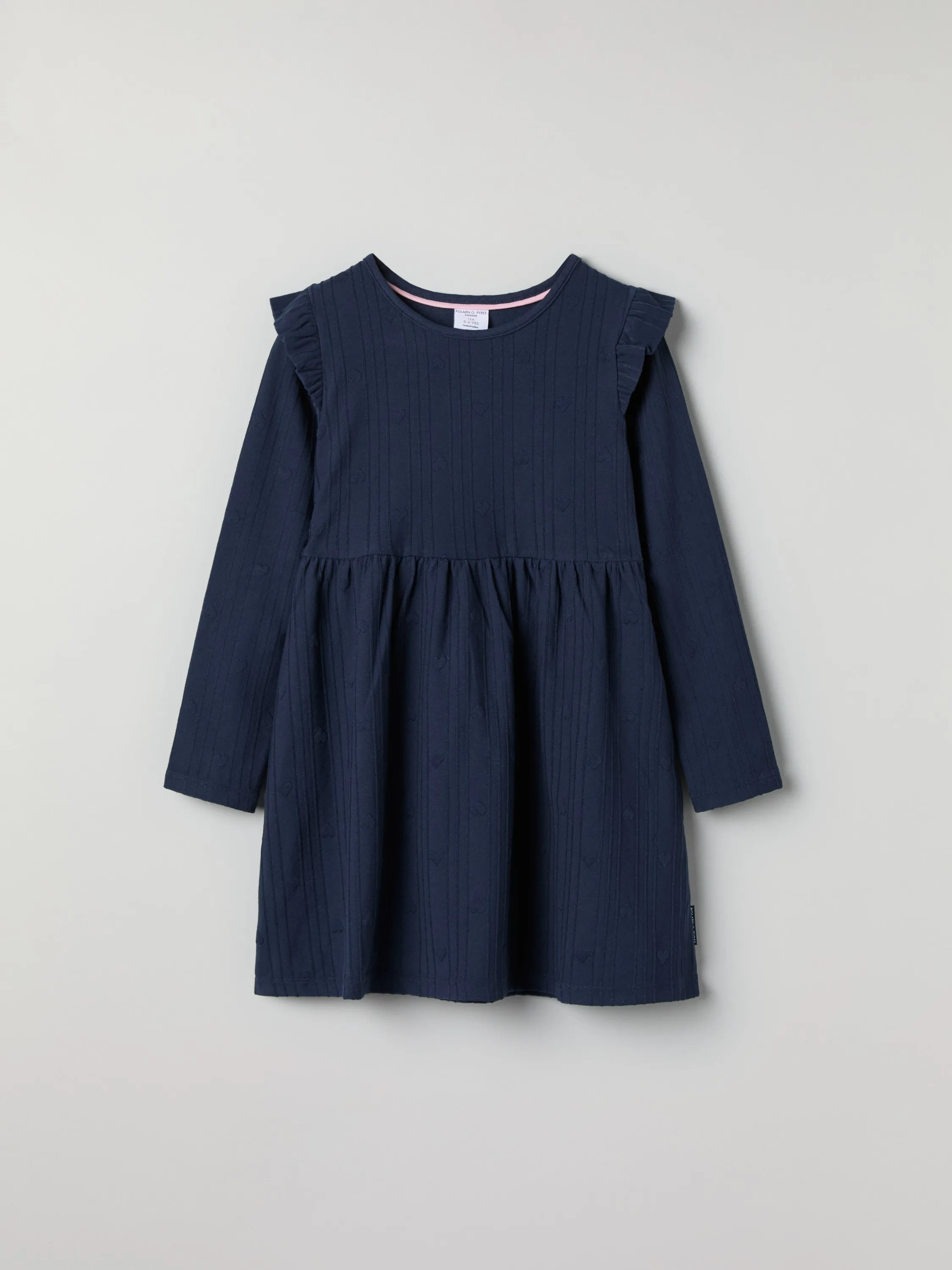 Jacquard Print Ribbed Kids Dress