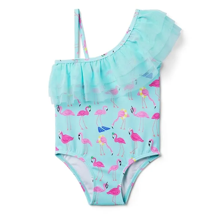 Janie and Jack Flamingo Printed Onepiece Swim (Toddler/Little Kids/Big Kids)