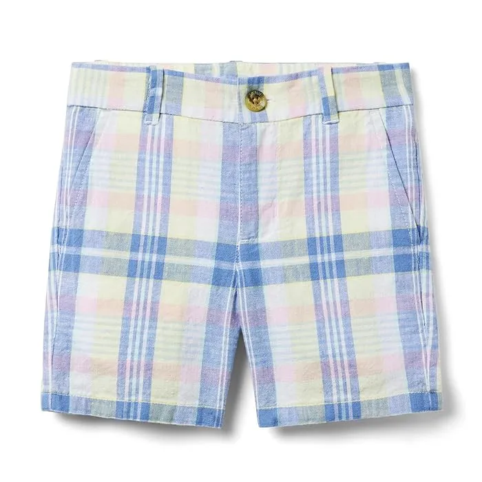 Janie and Jack Linen Plaid Short (Toddler/Little Kids/Big Kids)