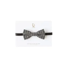 Kids Boys Forest Grey Check Bow Tie