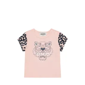 Kenzo Kids Animal Print Sleeves Tiger T-Shirt