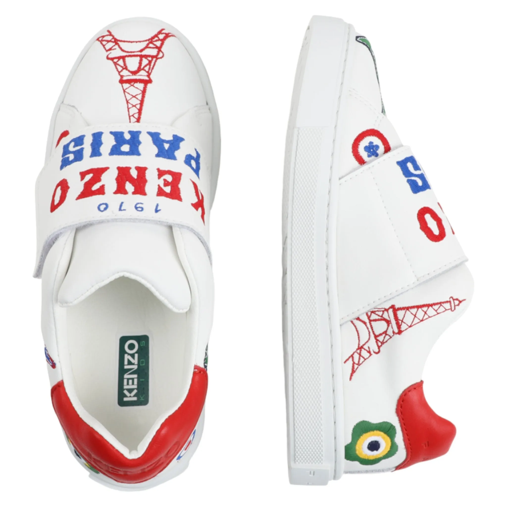 Kenzo Kids Multi-Logo Velcro Strap Sneakers