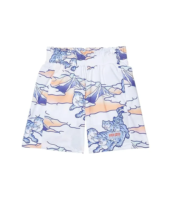 Kenzo Kids Poplin All Over Print Shorts (Big Kids)