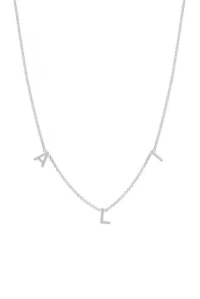 Children's 14k White Gold Spaced Letter Necklace