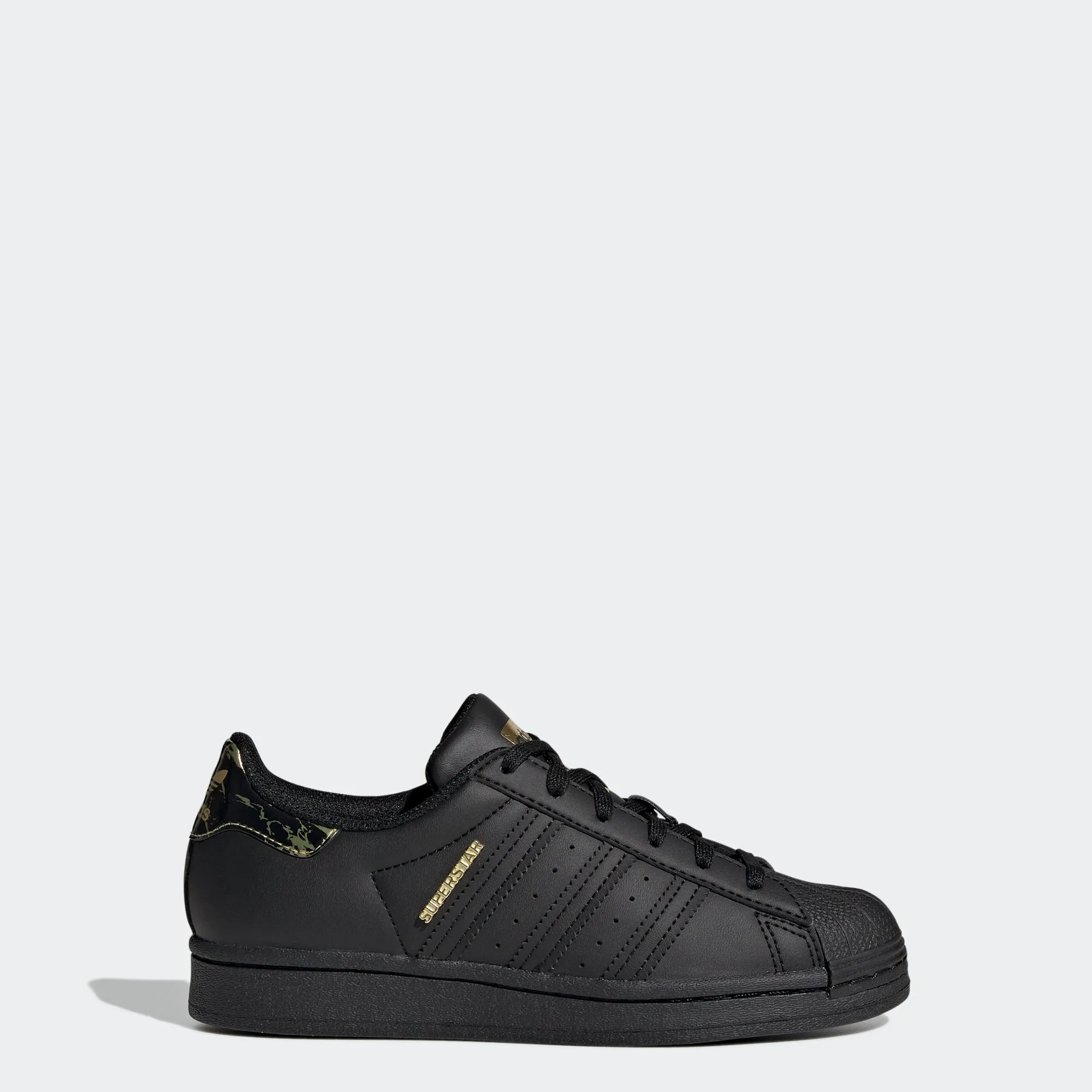 Kids’ adidas Originals Superstar Shoes Black Gold