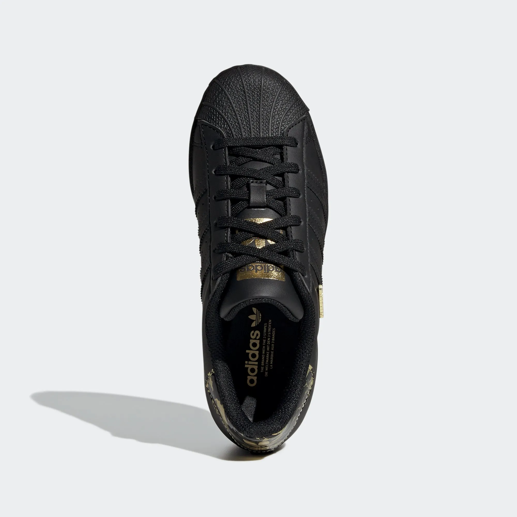 Kids’ adidas Originals Superstar Shoes Black Gold