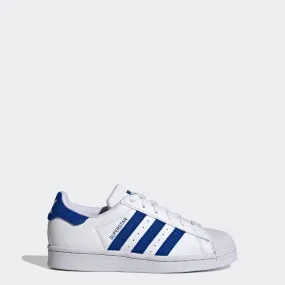 Kids’ adidas Originals Superstar Shoes White Blue Corduroy