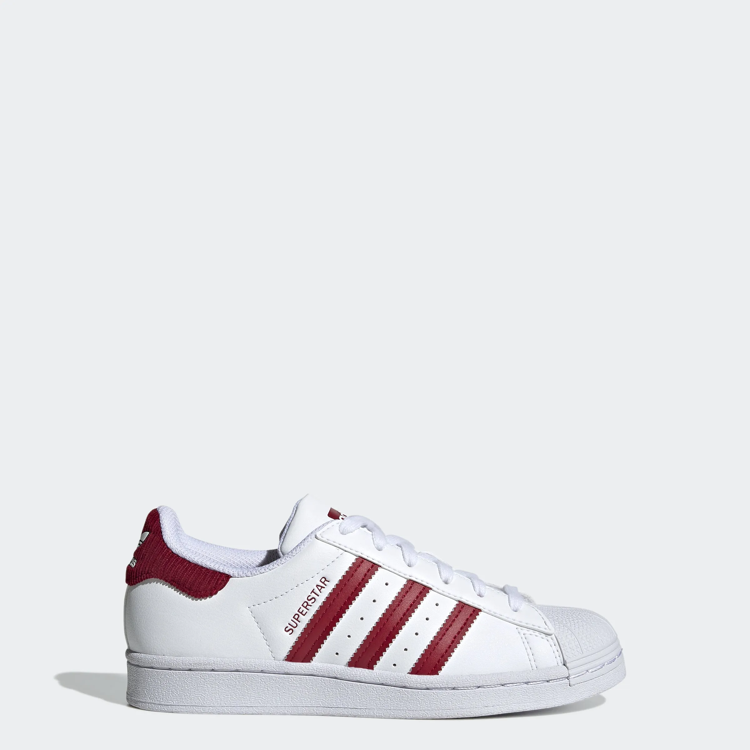 Kids’ adidas Originals Superstar Shoes White Burgundy