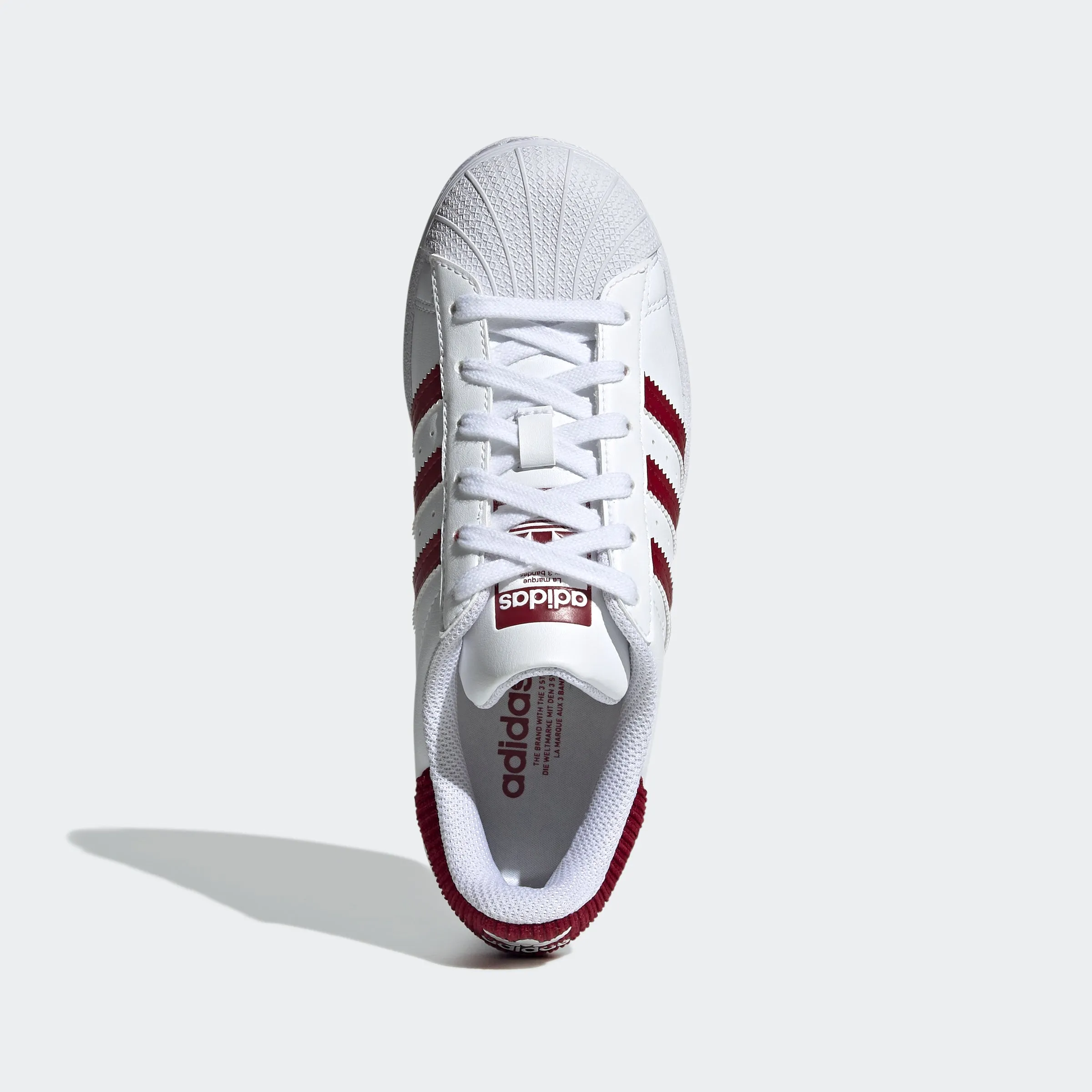 Kids’ adidas Originals Superstar Shoes White Burgundy