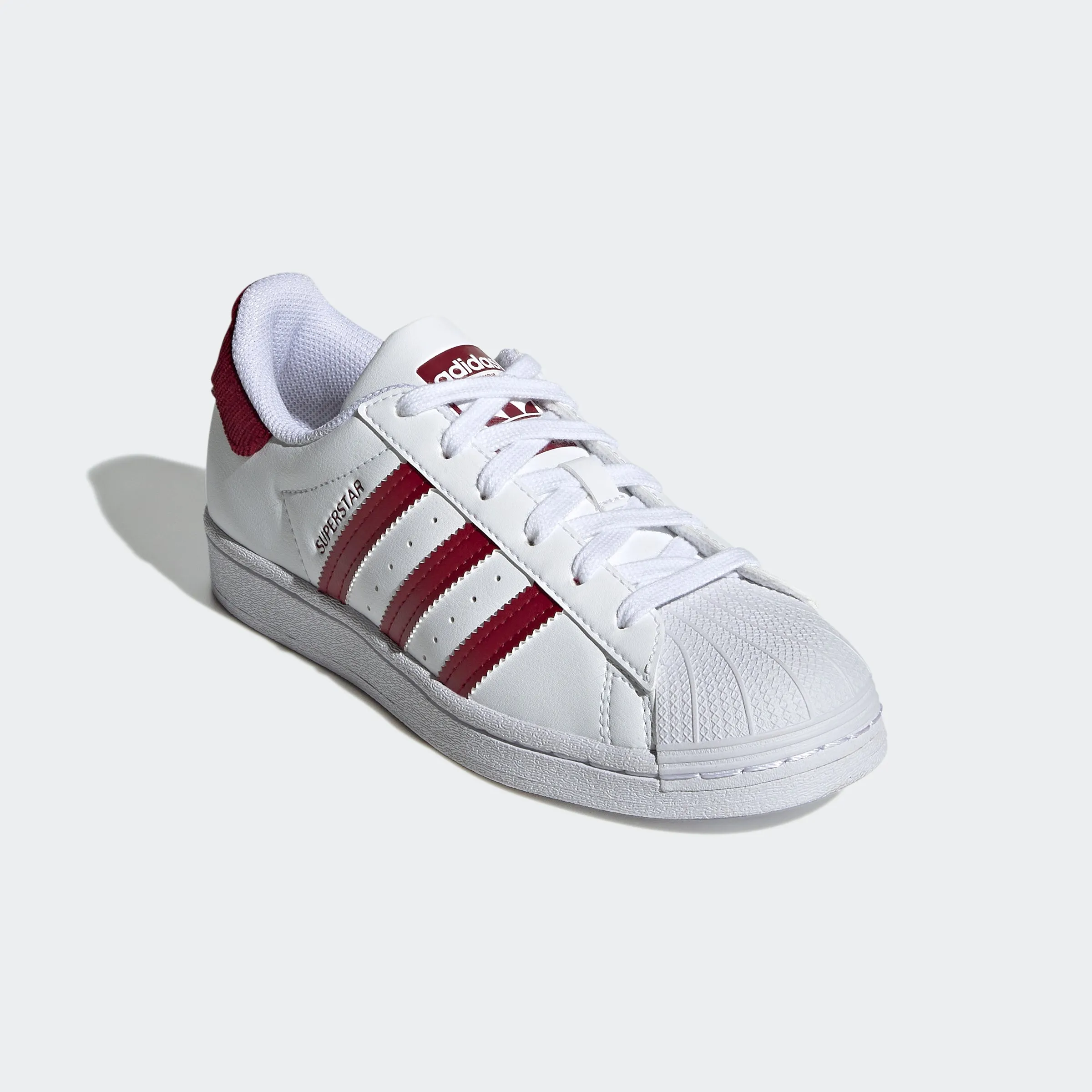 Kids’ adidas Originals Superstar Shoes White Burgundy