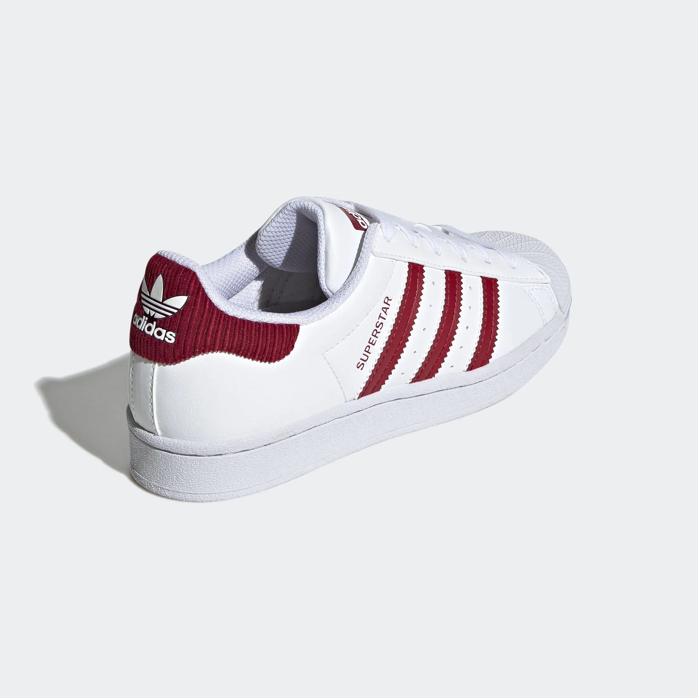 Kids’ adidas Originals Superstar Shoes White Burgundy