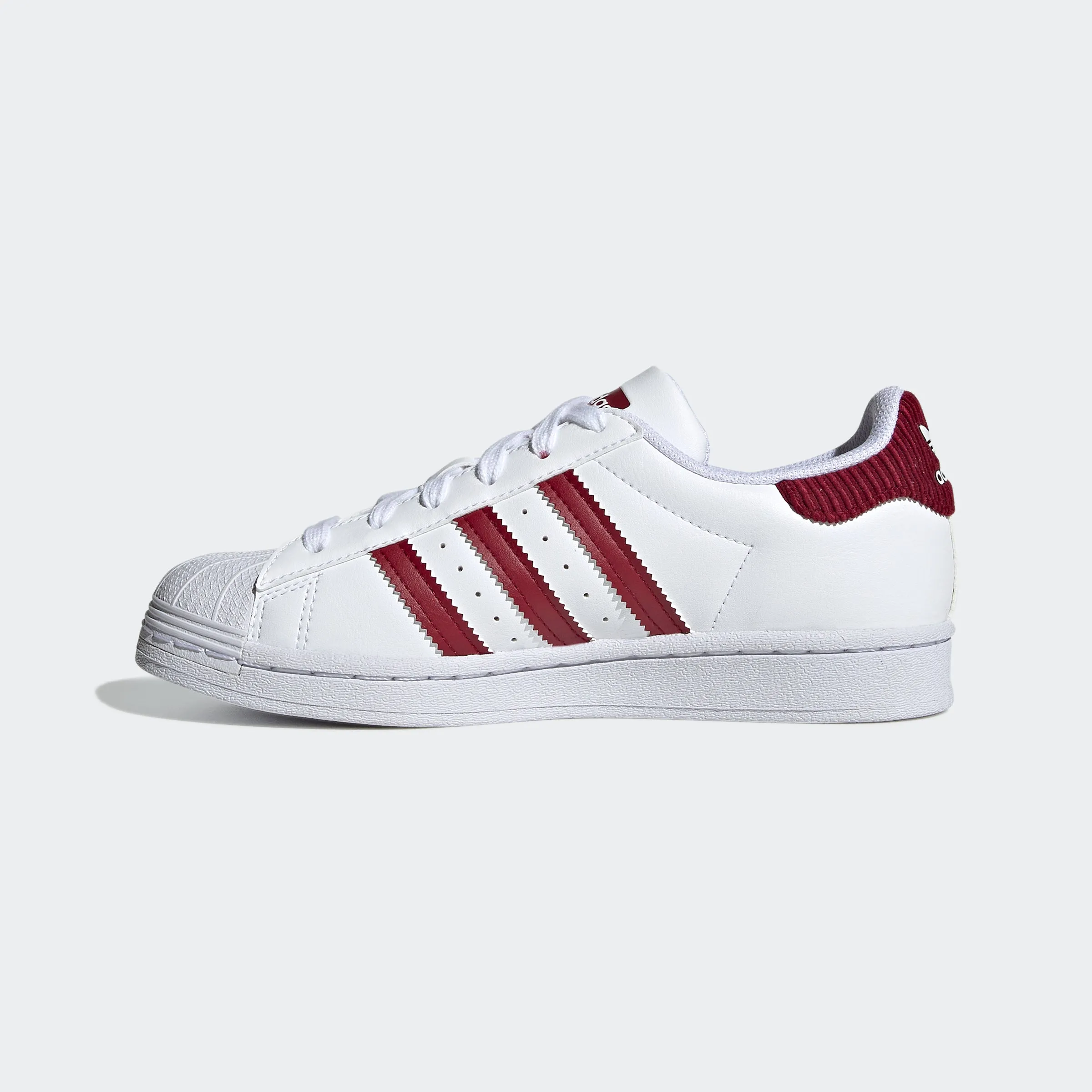 Kids’ adidas Originals Superstar Shoes White Burgundy