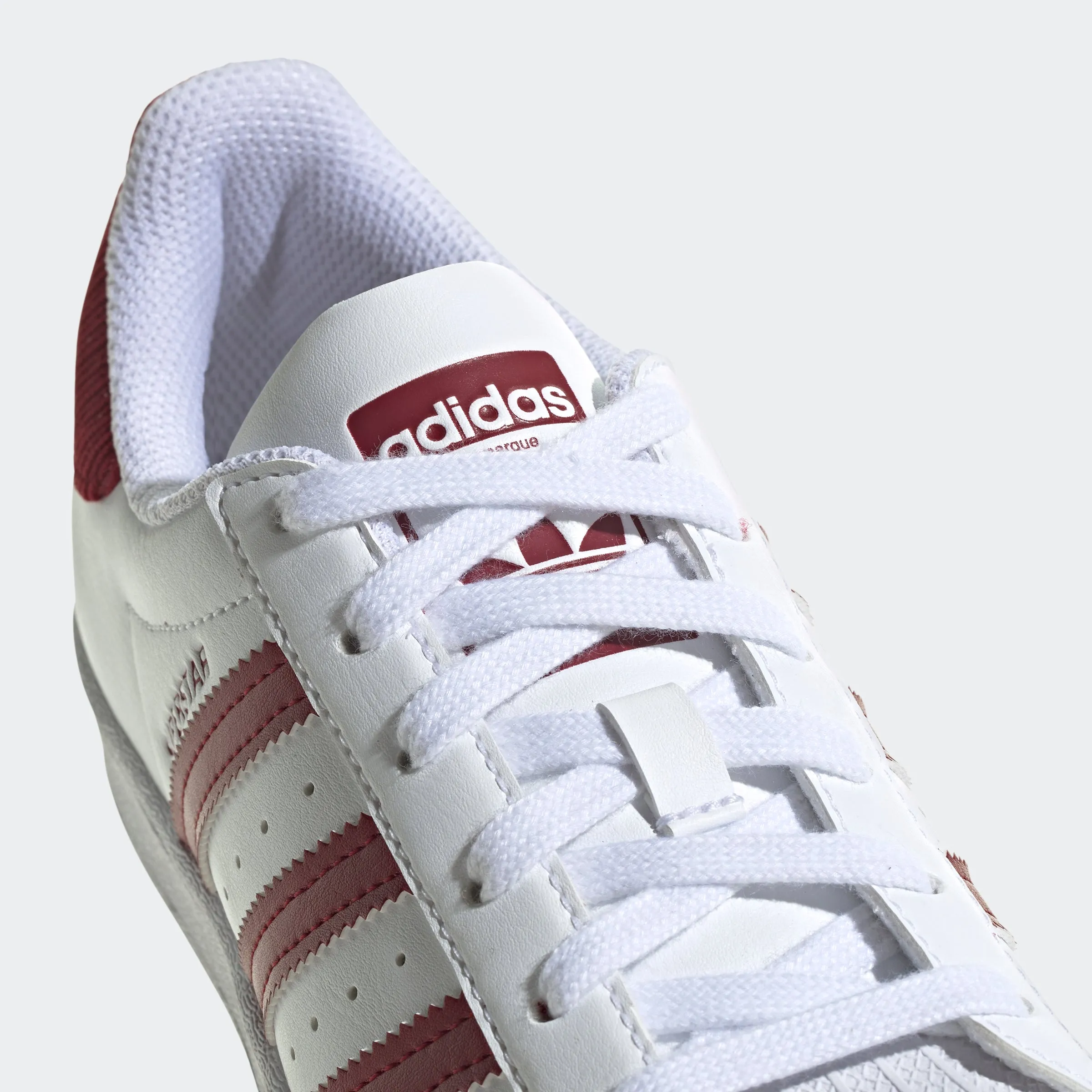 Kids’ adidas Originals Superstar Shoes White Burgundy