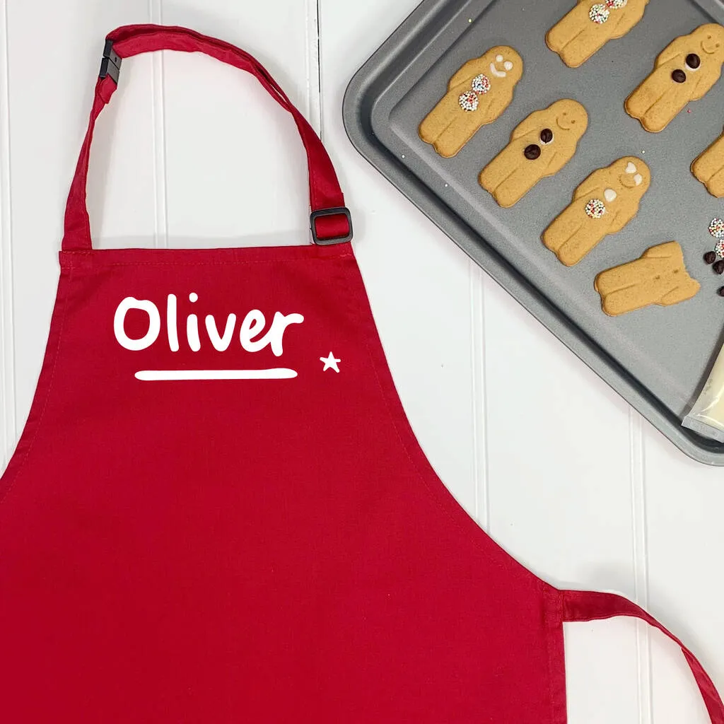 Kids Apron Personalised With Star