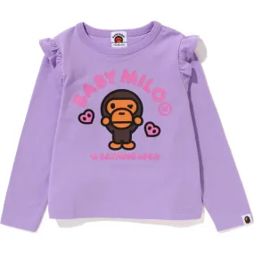 Kids Heart Frill Long Sleeve Tee with Baby Milo Design