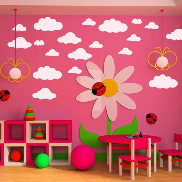 Kids wall decals large clouds for bedroom - children's gifts