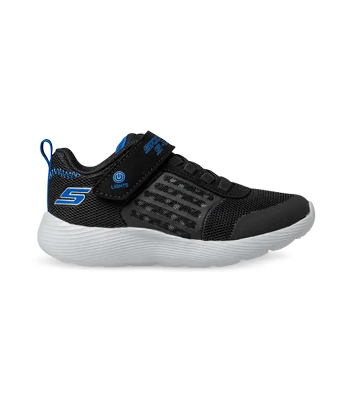 skechers dyna lights kids black royal