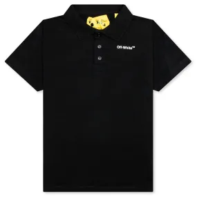 Children's Black/White Arrow Short Sleeve Polo