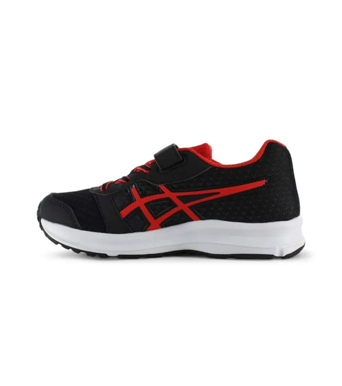 Kids Black Fiery Red White Asics Patriot 9 PS