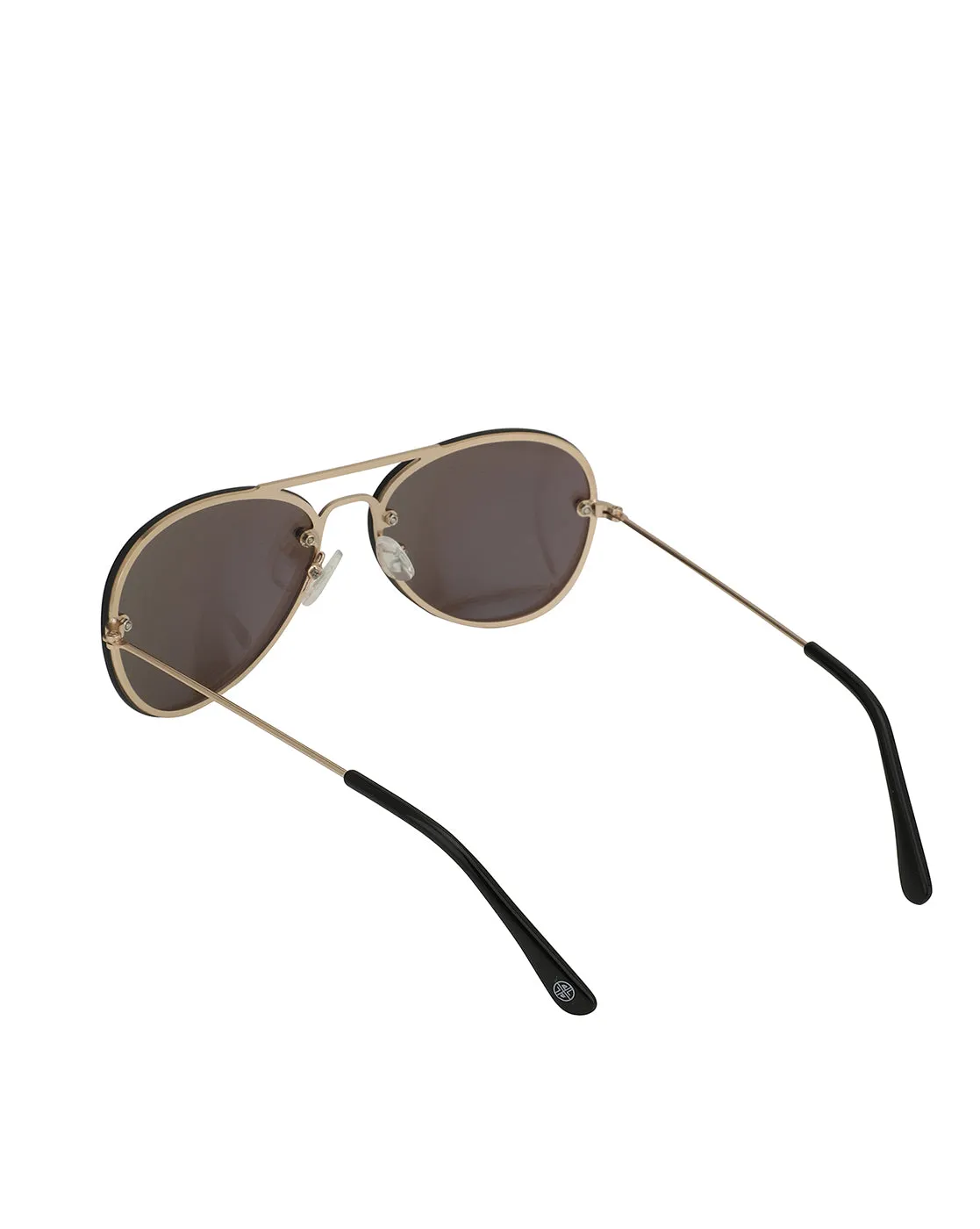 Kids Boys Gold With Black Uv Protected Lens Aviator Sunglass