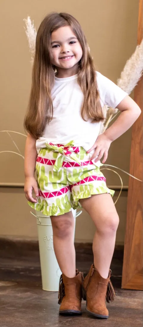 Kids Cactus Ruffled Shorts